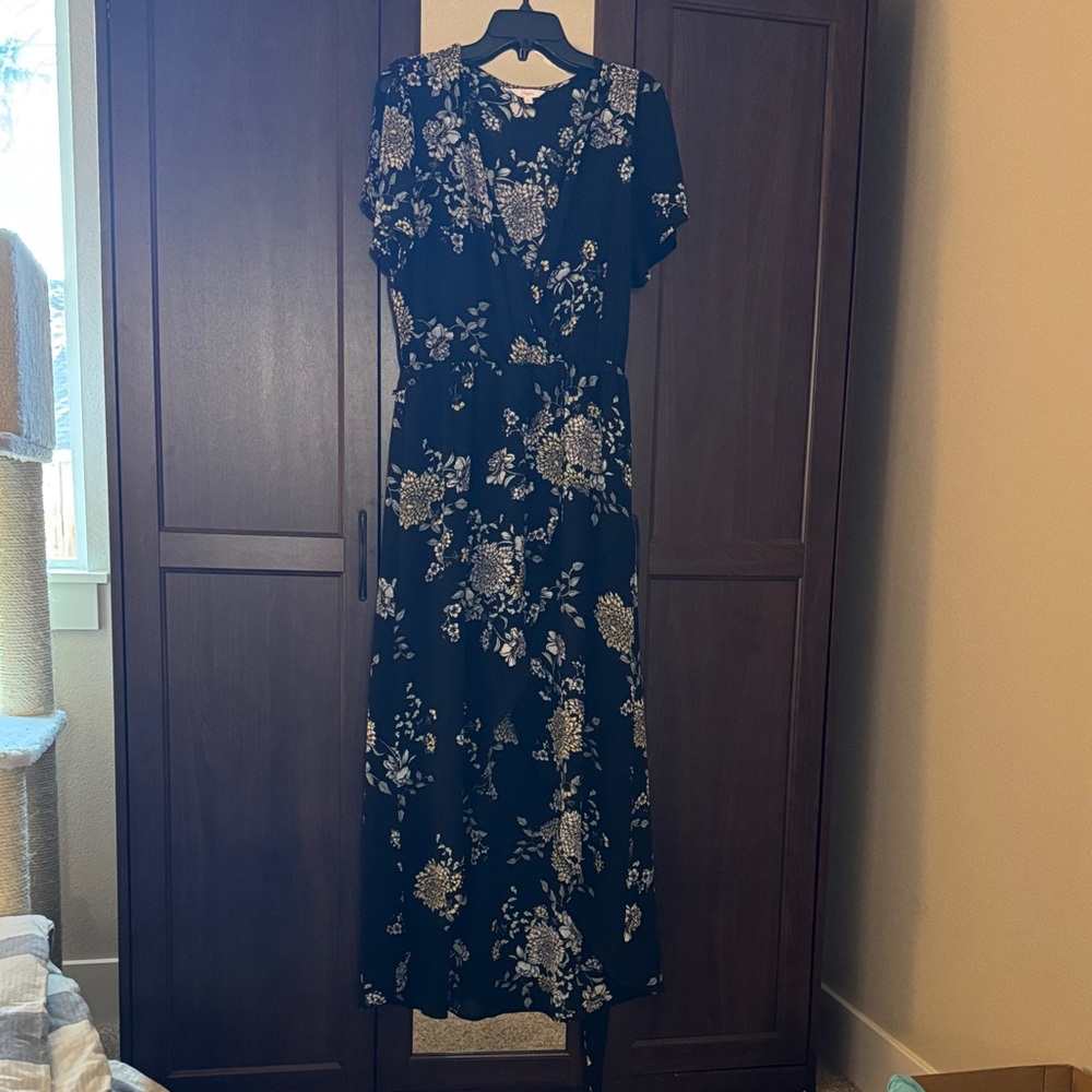 Floral Black and White Maxi Dress